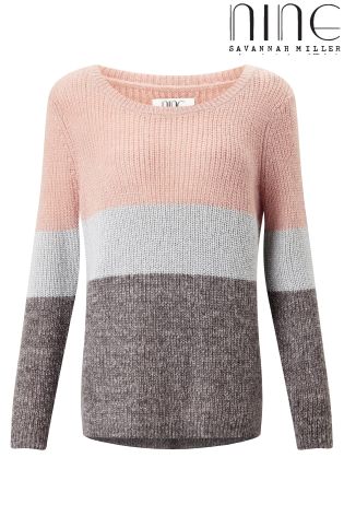 Nine By Savannah Miller Colourblock Stripe Jumper